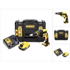 DeWalt DCF 620 P1 18 V Brushless Visseuse Plaque De Plâtre Sans Fil En Coffret TSTAK II + 1x Batterie DCB 184 5,0 Ah + Chargeur DCB 115 XR