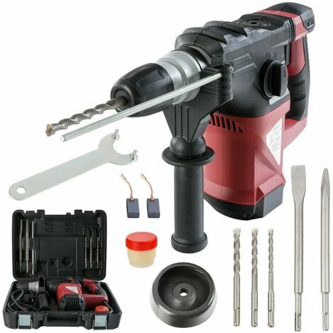 AREBOS 3en1 Marteau Électrique Perforateur Perceuse à Percussion | 1500W | TÜV Testé - Rouge 3 AREBOS 3en1 Marteau Électrique Perforateur Perceuse à Percussion | 1500W | TÜV Testé - Rouge