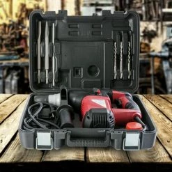 AREBOS 3en1 Marteau Électrique Perforateur Perceuse à Percussion | 1500W | TÜV Testé - Rouge 8 AREBOS 3en1 Marteau Électrique Perforateur Perceuse à Percussion | 1500W | TÜV Testé - Rouge -Perceuse Soldes 2022 10778917 2