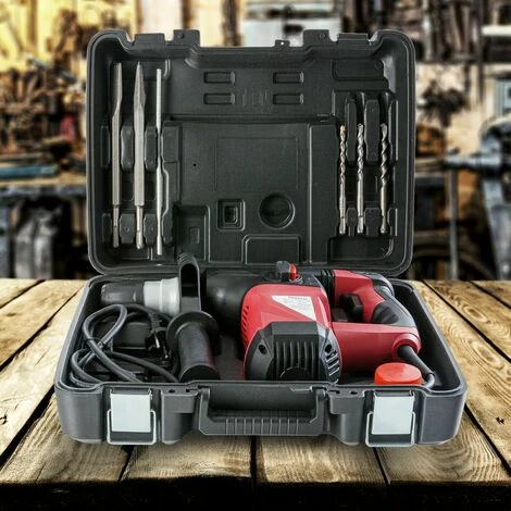 AREBOS 3en1 Marteau Électrique Perforateur Perceuse à Percussion | 1500W | TÜV Testé - Rouge 4 AREBOS 3en1 Marteau Électrique Perforateur Perceuse à Percussion | 1500W | TÜV Testé - Rouge – Image 2
