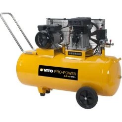 VITO PRO-POWER Compresseur à Courroie 2.5 CV / 100 L VITO 1.9 KW 230V AC Pression 8 Bar MAX