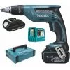 VISSEUSE PLAQUE DE PLÂTRE MAKITA SANS FIL 18 V 2 BATTERIES 3 AH - DFS451RFJ--