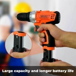 Spark - Perceuse-visseuse Sans Fil, 12V, 2 Pièces Batterie Lithium 1,5 Ah, Mandrin 10 Mm, 2 Vitesses, 18 Réglages De Couple 9 Spark - Perceuse-visseuse Sans Fil, 12V, 2 Pièces Batterie Lithium 1,5 Ah, Mandrin 10 Mm, 2 Vitesses, 18 Réglages De Couple -Perceuse Soldes 2022 12604431 3