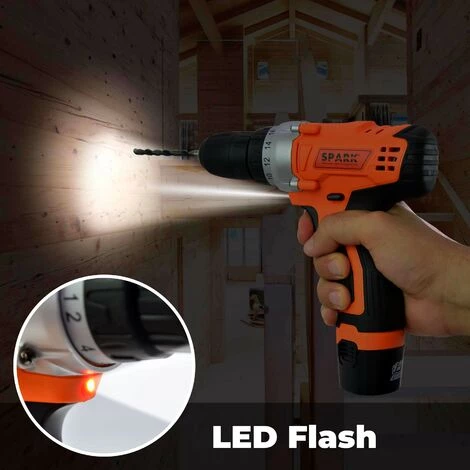 Spark - Perceuse-visseuse Sans Fil, 12V, 2 Pièces Batterie Lithium 1,5 Ah, Mandrin 10 Mm, 2 Vitesses, 18 Réglages De Couple 7 Spark - Perceuse-visseuse Sans Fil, 12V, 2 Pièces Batterie Lithium 1,5 Ah, Mandrin 10 Mm, 2 Vitesses, 18 Réglages De Couple – Image 5