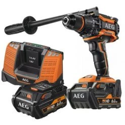 Perceuse Percussion Brushless AEG 18V - 2 Batteries 6.0Ah - Un Chargeur BSB18BL-602C - Noir Et Orange