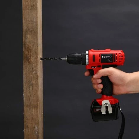 Perceuse Visseuse A Percussion Sans Fil TEENO PSR 21V ,2*1.5A Batteries Visseuse Devisseuse Sans Fil,20 Accessoires,Gants Professionnels - Rouge 6 Perceuse Visseuse A Percussion Sans Fil TEENO PSR 21V ,2*1.5A Batteries Visseuse Devisseuse Sans Fil,20 Accessoires,Gants Professionnels - Rouge – Image 4