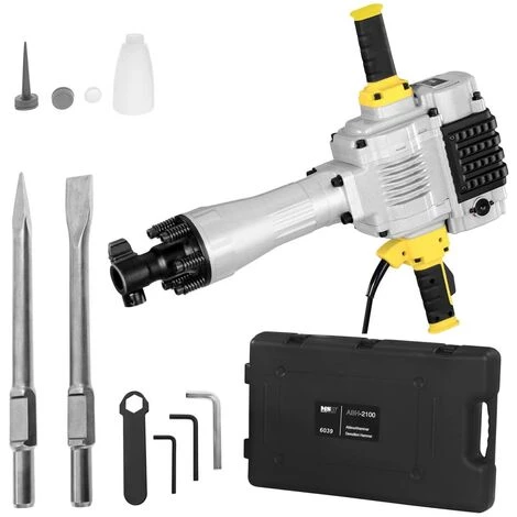 MSW Marteau Piqueur Burir Brise-Béton 2100W 1600 Cps/Min 85 J 2 Burins Coffret - Blanc 3 MSW Marteau Piqueur Burir Brise-Béton 2100W 1600 Cps/Min 85 J 2 Burins Coffret - Blanc