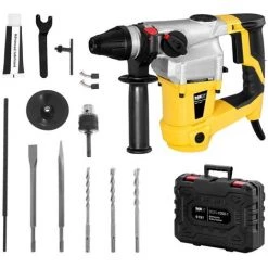 Msw Marteau Perforateur Burir Électrique Piqueur Perceuse 1.050W 5.200 C/Min - Gris Foncé