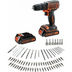 BLACK & DECKER BDCDC18BAFC-QW Perceuse-Visseuse Sans Fil - 18V - 1,5 Ah - 2 Batteries - Chargeur Inclus - 80 Accessoires - Livrée En Malette -Perceuse Soldes 2022 13949975 3