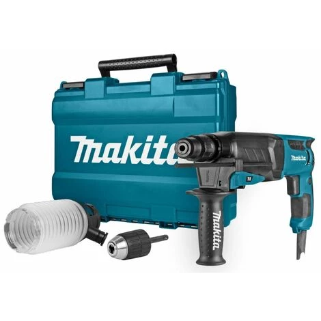 Makita HR2630X2 Perfo-burineur SDS-plus Inclu. Mandrin Changement Rapide & Set D'aspiration Dans Coffret - 800W - 2,4J- 3 Makita HR2630X2 Perfo-burineur SDS-plus Inclu. Mandrin Changement Rapide & Set D'aspiration Dans Coffret - 800W - 2,4J-