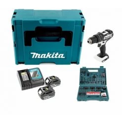 Makita DHP 482 W RTJ - 18 V Li-Ion Perceuse-visseuse à Percussion Sans Fil + Coffret De Transport Makpac + 2x Batteries 5,0Ah + Chargeur + 100 Pièces De Faises Et Trépans Pour Perceuse Makita B-53811 -Perceuse Soldes 2022 14672117 4