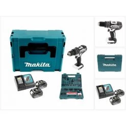 Makita DHP 482 W RTJ - 18 V Li-Ion Perceuse-visseuse à Percussion Sans Fil + Coffret De Transport Makpac + 2x Batteries 5,0Ah + Chargeur + 100 Pièces De Faises Et Trépans Pour Perceuse Makita B-53811 -Perceuse Soldes 2022 14672117 5