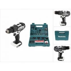 Makita DHP 482 Z W Perceuse-visseuse à Percussion Sans Fil 18V 62Nm + 100 Pièces De Faises Et Trépans Pour Perceuse Makita B-53811 - Sans Batterie - Sans Chargeur -Perceuse Soldes 2022 14791364 5