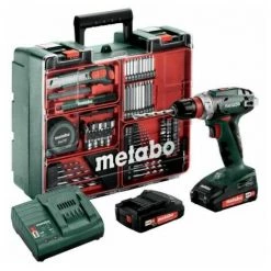 METABOWERKE GMBH Metabo BS 18 QUICK SET (602217880) PERCEUSE VISSEUSE SANS FIL 18V 2X2AH LI ION; CHARGEUR SC 30; COFFRET; ATELIER MOBILE (74 Pcs) 602217880