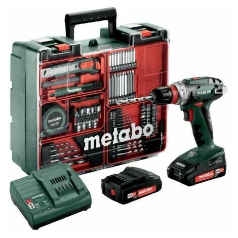 METABOWERKE GMBH Metabo BS 18 QUICK SET (602217880) PERCEUSE VISSEUSE SANS FIL 18V 2X2AH LI ION; CHARGEUR SC 30; COFFRET; ATELIER MOBILE (74 Pcs) 602217880 3 METABOWERKE GMBH Metabo BS 18 QUICK SET (602217880) PERCEUSE VISSEUSE SANS FIL 18V 2X2AH LI ION; CHARGEUR SC 30; COFFRET; ATELIER MOBILE (74 Pcs) 602217880
