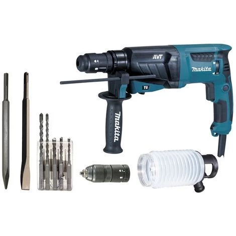 Perforateur Burineur MAKITA SDS Plus - 800W 26mm - Coffret Aluminium + Kit D'accessoires - HR2631FTX4 3 Perforateur Burineur MAKITA SDS Plus - 800W 26mm - Coffret Aluminium + Kit D'accessoires - HR2631FTX4