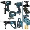 Pack Power PRO Makita 18V: Perceuse 91Nm DDF458 + Perfo 2J DHR202 + Scie Sauteuse 26mm DJV180 + Visseuse à Chocs 165Nm DTD152 + -Perceuse Soldes 2022 18422810 1