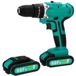 DRILLPRO Tournevis Combiné Sans Fil Perceuse 68V 25 + 3 Torque LED Worklight 2 Batterie LAVENTE