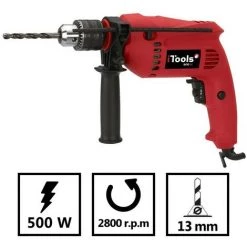 Perceuse à Percussion 500W ITOOLS Bois Metal Béton Mandrin 13mm Régulateur De Vitesse Accessoires Perçage Inclus -Perceuse Soldes 2022 19198181 2