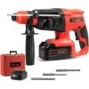 COSTWAY Marteau Perforateur Electrique SDS-Plus à Vitesse Réglable (960 Tr/min, 4,260coups/min) Avec 3 Forets Robustes, 1 Coffret De Rangement, 1 Batterie Et Chargeur Lithium-Ion