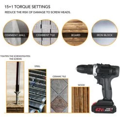 ASUPERMALL 21V Perceuse Sans Fil Dirve Kit 2 Vitesse Brushless Sans Fil Perceuse Avec Piles 2X1.5Ah Chargeur Rapide 15 + 1 Reglage Du Couple Max Couple 30N.M 3/8 10 ASUPERMALL 21V Perceuse Sans Fil Dirve Kit 2 Vitesse Brushless Sans Fil Perceuse Avec Piles 2X1.5Ah Chargeur Rapide 15 + 1 Reglage Du Couple Max Couple 30N.M 3/8 -Perceuse Soldes 2022 20005223 4