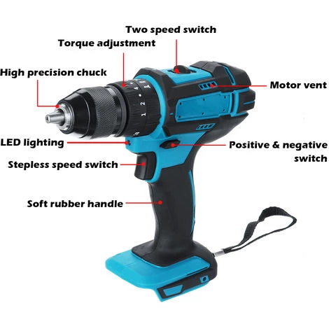 AUGIENB Perceuse Visseuse Boulonneuse à Chocs électrique 350Nm 4000 Rpm Pour Batterie Makita 18V(Machine Seule) 5 AUGIENB Perceuse Visseuse Boulonneuse à Chocs électrique 350Nm 4000 Rpm Pour Batterie Makita 18V(Machine Seule) – Image 3