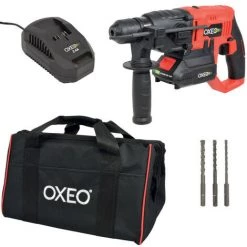 OXEO Marteau Perforateur Sans Fil 18V Easy Full Avec Sac, Batterie Et Chargeur Rapide