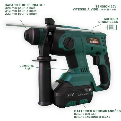 Marteau Perforateur 20V Sans Fil Silex® SDS (sans Batterie Et Chargeur)- MOTEUR BRUSHLESS 4 Marteau Perforateur 20V Sans Fil Silex® SDS (sans Batterie Et Chargeur)- MOTEUR BRUSHLESS – Image 2