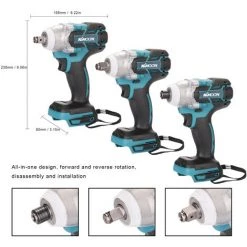 ASUPERMALL Chocs Sans Fil 18V Cle Tournevis Moteur Brushless A Couple Eleve Electrique Cle -Perceuse Soldes 2022 23678039 2