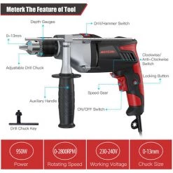 METERK Perceuse A Percussion 950W -Perceuse Soldes 2022 23734315 3