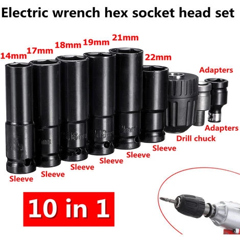 MANTA 10pcs Douille Tournevis Clé à Chocs Perceuse à Tête 6 MANTA 10pcs Douille Tournevis Clé à Chocs Perceuse à Tête – Image 4