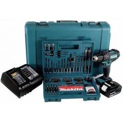 Makita DHP 482 SFK Perceuse-visseuse à Percussion Sans Fil 18V 62Nm + 1x Batterie 3,0Ah + Chargeur + 100x Pièces Ensemble Foret + Coffret De Transport -Perceuse Soldes 2022 24035481 4