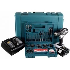 Makita DHP 482 STK W Perceuse-Visseuse à Percussion Sans Fil 18V 62Nm + 1x Batterie 5,0Ah + Chargeur + 100x Pièces Ensemble Foret + Coffret De Transport -Perceuse Soldes 2022 24035494 4