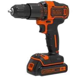BLACK & DECKER BLACK+DECKER BDCHD18S1A Perceuse à Percussion Visseuse 18V - Jeu D'accessoires 104 Pcs -Perceuse Soldes 2022 25459529 2
