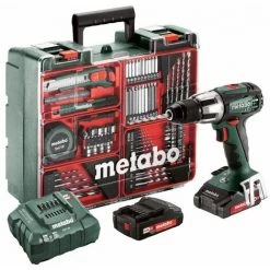 Metabo Perceuse à Percussion Sans Fil SB 18 LT Set, 18V 2x2Ah Li-Ion, Chargeur ASC 55, Coffret, Atelier Mobile - 602103600