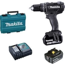 Makita Makita 2 Vitesses-Perceuse-visseuse à Percussion Sans Fil + 2 Batteries, + Mallette