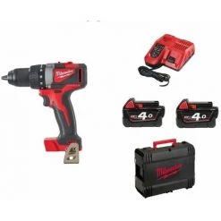 Milwaukee M18 BLDD2-402X Batterie Li-Ion 18V Set Perceuse / Tournevis à Percussion Dans Un Boîtier HD - Carbone Sans Balais - 82Nm