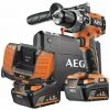 Perceuse à Percussion AEG Brushless 18V - 2 Batteries 4.0Ah - 1 Chargeur BSB18C2BL-402C - Noir Et Orange
