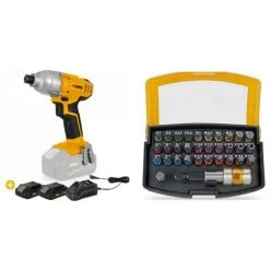 VITO PRO-POWER Visseuse à Percussion 20V Lithium + 2 Batteries 2AH VITO EGO LI + 32 Embouts + Chargeur Rapide -Perceuse Soldes 2022 26370098 3