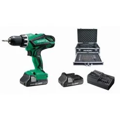 Perceuse Visseuse 18V 3.0Ah DS18DJLWBZ HIKOKI - Batteries + Chargeur + Coffret Alu 100 Pièces - KC18DJLWBZ
