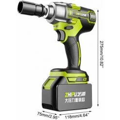 DRILLPRO ZHIPU 21V électrique Power Brushless Clé à Chocs Perceuse Sans Fil Multifonction Vitesse Sans Fil Avec Batterie Au Lithium-ion 1500mAh LED (version Sans Balais)