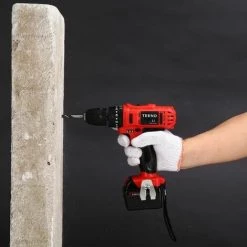 Perceuse Visseuse A Percussion Sans Fil TEENO PSR 21V ,2*1.5A Batteries Visseuse Devisseuse Sans Fil,20 Accessoires,Gants Professionnels - Rouge -Perceuse Soldes 2022 26670275 3