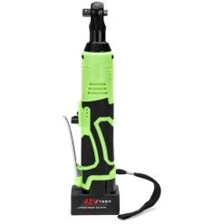 MOHOO 42V 100Nm Clés à Cliquet électriques Clés à Choc électrique Sans Fil 3/8 Pouces Rechargeables à Angle Droit 2 Batterie + 7 Prises -Perceuse Soldes 2022 26882721 4