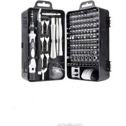 LITZEE Mini Tournevis Magnétique De Précision 135 En 1 - Kit D'outils De Réparation Pour IPhone, Ordinateur Portable, Montre Avec Organiseur De Rangement, Noir