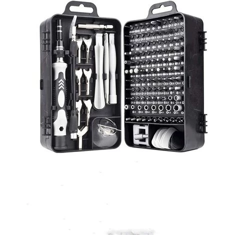 LITZEE Mini Tournevis Magnétique De Précision 135 En 1 - Kit D'outils De Réparation Pour IPhone, Ordinateur Portable, Montre Avec Organiseur De Rangement, Noir 3 LITZEE Mini Tournevis Magnétique De Précision 135 En 1 - Kit D'outils De Réparation Pour IPhone, Ordinateur Portable, Montre Avec Organiseur De Rangement, Noir