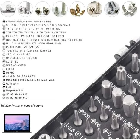 LITZEE Mini Tournevis Magnétique De Précision 135 En 1 - Kit D'outils De Réparation Pour IPhone, Ordinateur Portable, Montre Avec Organiseur De Rangement, Noir 4 LITZEE Mini Tournevis Magnétique De Précision 135 En 1 - Kit D'outils De Réparation Pour IPhone, Ordinateur Portable, Montre Avec Organiseur De Rangement, Noir – Image 2