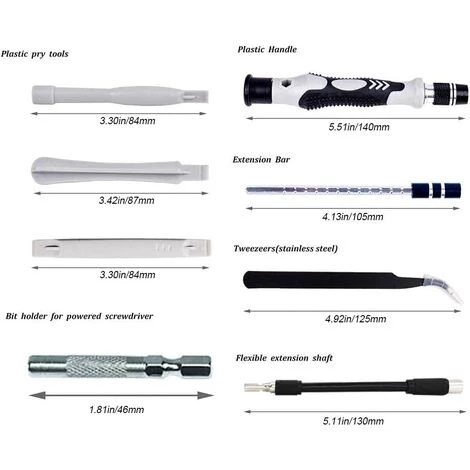 LITZEE Mini Tournevis Magnétique De Précision 135 En 1 - Kit D'outils De Réparation Pour IPhone, Ordinateur Portable, Montre Avec Organiseur De Rangement, Noir 5 LITZEE Mini Tournevis Magnétique De Précision 135 En 1 - Kit D'outils De Réparation Pour IPhone, Ordinateur Portable, Montre Avec Organiseur De Rangement, Noir – Image 3