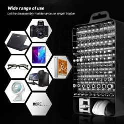 LITZEE Mini Tournevis Magnétique De Précision 135 En 1 - Kit D'outils De Réparation Pour IPhone, Ordinateur Portable, Montre Avec Organiseur De Rangement, Noir 10 LITZEE Mini Tournevis Magnétique De Précision 135 En 1 - Kit D'outils De Réparation Pour IPhone, Ordinateur Portable, Montre Avec Organiseur De Rangement, Noir -Perceuse Soldes 2022 27114570 4