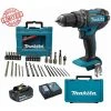 Perceuse Visseuse à Percussion Makita 18V 62Nm DHP482 + 1 Batt 3 Ah + Coffret 34 Accessoires De Perçage Vissage MACCESS Edition -Perceuse Soldes 2022 27156322 1