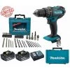 Perceuse Visseuse à Percussion Makita 18V 62Nm DHP482 + 2 Batt 3 Ah + Coffret 34 Accessoires De Perçage Vissage MACCESS Edition 2 Perceuse Visseuse à Percussion Makita 18V 62Nm DHP482 + 2 Batt 3 Ah + Coffret 34 Accessoires De Perçage Vissage MACCESS Edition -Perceuse Soldes 2022 27156326 1